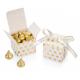 Gold And Sliver Stamping Christmas Gift Box With Ribbon Luxury Style