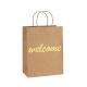 CMYK / Pantone Printing Kraft Paper Shopping Bags Brown Paper Bags With Twist Rope Handles