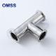 7MP Stainless Steel Sanitary Pipe Fittings Tri Clamp Equal Tee