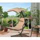 Metal Steel Outdoor Hanging Lounge Chair Swing Lounger With Solid Thick Swing Hammock And Base