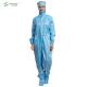 Class 100 Blue Hooded Clean Room Garments Anti Static Coverall S - 5XL Size