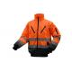 High Visible Mens Winter Work Clothes Pilot Jacket With Fake Fur Padded