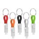 Magnetic 13cm 3 In 1 Charging Cable Type C Micro 8pin Keychain Cable