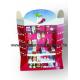 Red offset printing Cardboard Pallet Display cases with hooks for showing candies