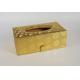 Wholesale Personalized Rectangular Leather Facial Tissue Box with Card Board Yellow Color