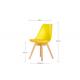 Ergonomic Yellow Wood Dining Chairs With Wooden Legs , 44cm Seat Height