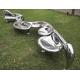 Contemporary Stainless Steel Sculpture Mirror Polished Metal Lawn Art Style