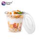 New products disposable PET clear150ml smoothie cup with flat lid