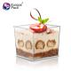 Premium square mini dessert cup, clear disposable plastic cup for puddings,cake cup