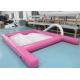 Pink 0.6mm PVC Tarpaulin Inflatable Sea Pool Fire Resistant With Net