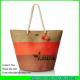 LUDA oversized nice handbags striped paper straw tote large beach bags with pom