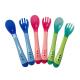 Baby Silicon Spoon Safety Baby Sensing Plastic Flatware Feeding Spoons and Fork for Kids