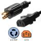 NEMA L5 - 15P to IEC C13 Plug Power Cord , USA 15 Amp Locking Power Plug