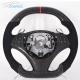 White Stitching Alcantar BMW Carbon Fiber Car Steering Wheel Leather Toray Twill