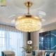 42 Luxury Crystal Chandeliers Led Ceiling Fan With Retractable Blades