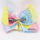 Large Size Hair Bow Ribbon Double Face Type Glitter Color With Clips