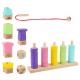 1 Set Wooden Pile Circle Game Puzzle Children Interactive Plaything