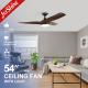 High RPM Large Airflow Plastic Dimmable Ceiling Fan Light With Remote Control