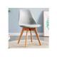 Beech Wooden Leg Dining Chair High Density Springback Foam Cushion