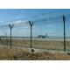 Pvc Coated Airport Security Fencing Y Type Post Barbed Wire