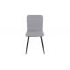 Four Tapered Metal Legs Grey Side Chair With Polyurethane Upholstered
