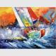 Handmade Decorative Seascape Oil Painting by knife for Home Decoration