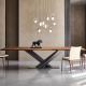 X Base Cross Industrial Wood Dining Tables  Contemporary Aesthetic