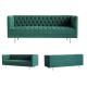 Luxury Green Velvet Modular Sofa Pull Clasp Sofa American Style 80cm height