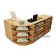 Customizable Supermarket Checkout Counter MDF Wood Grocery Shop Cashier Desk