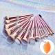 CE Synthetic Hair Make Up Brushes Luxury With Belt Bag 14pcs