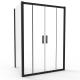 Stainless Steel, Matte Black Color, Double Sliding Door With Side Panel