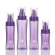 Matte Purple Clear Plastic Frosted Round Cosmetic Lotion Bottle With Press Pump
