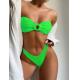 Ten color matching fashion split ladies Swimming Suits Bikini high quality high waist womens swimsuit,light green sexy