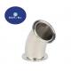 Clamped Stainless Steel 304l Pipe Fittings , 45 Degree Short Bend Elbow