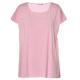 Pink Color Ladies Fashion Tops Casual T Shirt In Polyester And Spandex Material