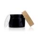 Black Matte Cosmetic Glass Jars 50g with Bamboo Screw Cap