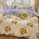 Plant Pattern Cotton Brushed Bedding Set for 2.2m 7 feet Bed Simple Design