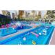 Custom Blue Cool Inflatable Theme Water Park Slide Silk Printing