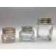 High End Glass Cosmetic Jar 20g 50g 110g Thick Bottom Square Shape