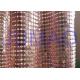 4 Mm Rose Gold Metal Mesh Fabric , Ring Connection Aluminum Brass Mesh Fabric