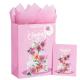 Custom Pattern Type Folding Pink Wedding Gift Packaging Tote Paper Bag for Wedding Cake