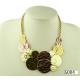 Female Elegant and Charming Colorful Coin Charm Mixed Metal Necklace
