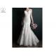 Backless Lace Mermaid Bridal Gowns Off White Sleeveless Heavy Beaded