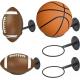 Wall Mounted Sports Ball Display Holder for Basketball Soccer Football and Volleyball