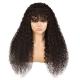 Natural Black Grade 10A 100% Raw Virgin Human Hair Glueless Wigs with Bangs 150% Density