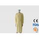 Knitted Cuffs Disposable Medical Garments , Yellow Disposable Coveralls