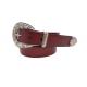 28mm Vintage Women's Fashion Leather Belts In Red Color Logo Custom