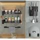 Rectangle Wall Mounted Kitchen Shelf With Matt Black Baking Paint Finish