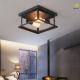 American Lamp Retro Industrial Style Edison Iron Bedroom Square Ceiling Lamp