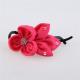 Various Sizes Fabric Flower Hair Accessories Red Satin Flower Hair Clips Durable